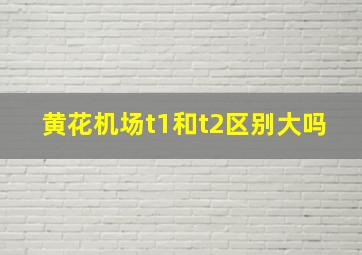 黄花机场t1和t2区别大吗