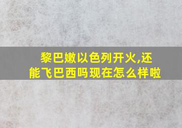 黎巴嫩以色列开火,还能飞巴西吗现在怎么样啦