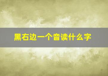 黑右边一个音读什么字