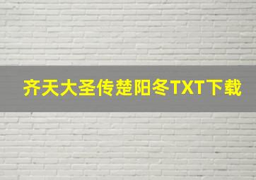 齐天大圣传楚阳冬TXT下载