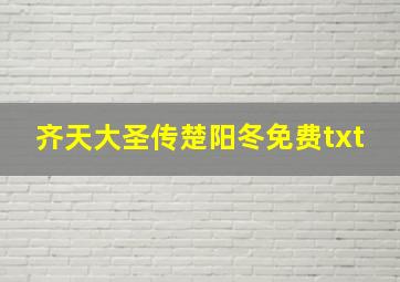 齐天大圣传楚阳冬免费txt