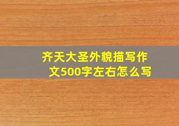 齐天大圣外貌描写作文500字左右怎么写