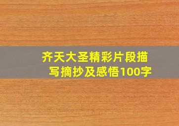 齐天大圣精彩片段描写摘抄及感悟100字