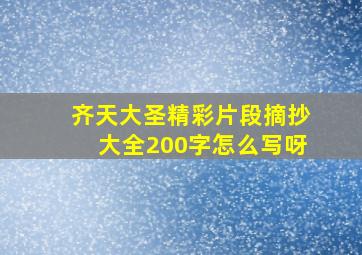 齐天大圣精彩片段摘抄大全200字怎么写呀