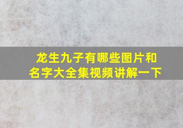 龙生九子有哪些图片和名字大全集视频讲解一下