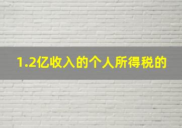 1.2亿收入的个人所得税的