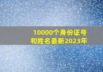 10000个身份证号和姓名最新2023年