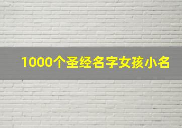 1000个圣经名字女孩小名