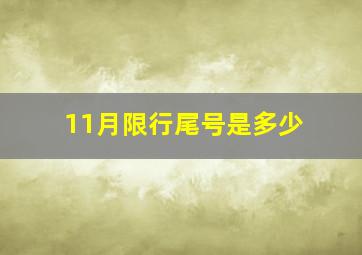 11月限行尾号是多少