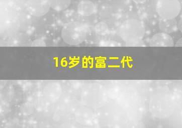 16岁的富二代