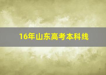 16年山东高考本科线