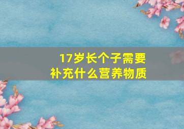 17岁长个子需要补充什么营养物质