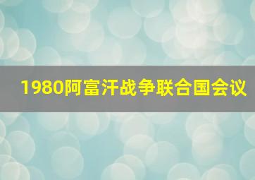 1980阿富汗战争联合国会议