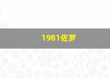 1981佐罗