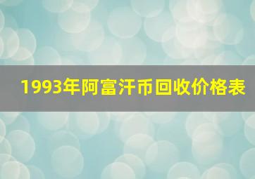 1993年阿富汗币回收价格表