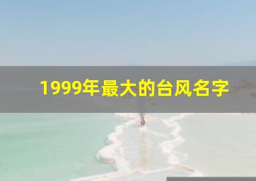 1999年最大的台风名字