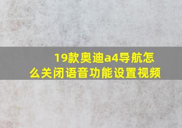 19款奥迪a4导航怎么关闭语音功能设置视频