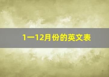 1一12月份的英文表