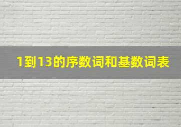 1到13的序数词和基数词表