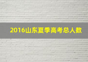 2016山东夏季高考总人数