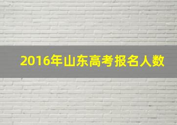 2016年山东高考报名人数