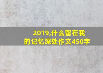 2019,什么留在我的记忆深处作文450字