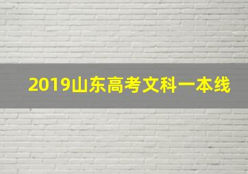 2019山东高考文科一本线