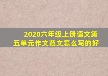 2020六年级上册语文第五单元作文范文怎么写的好