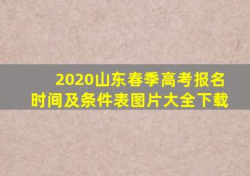 2020山东春季高考报名时间及条件表图片大全下载