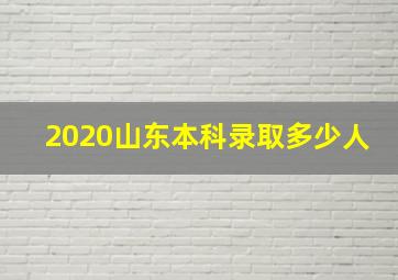 2020山东本科录取多少人