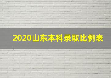 2020山东本科录取比例表