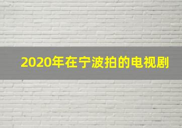 2020年在宁波拍的电视剧