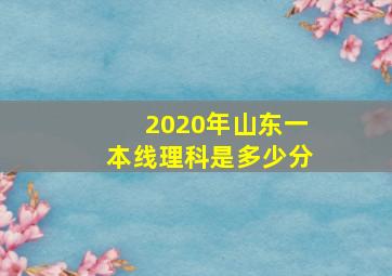 2020年山东一本线理科是多少分