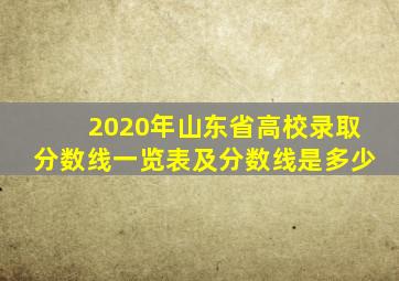 2020年山东省高校录取分数线一览表及分数线是多少