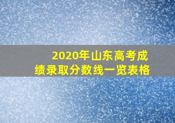 2020年山东高考成绩录取分数线一览表格