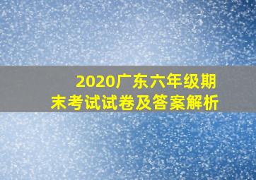 2020广东六年级期末考试试卷及答案解析