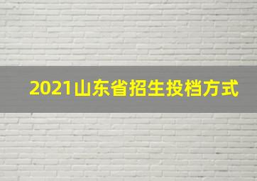 2021山东省招生投档方式