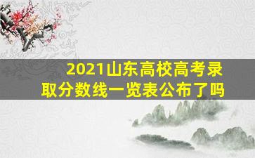 2021山东高校高考录取分数线一览表公布了吗