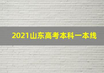 2021山东高考本科一本线