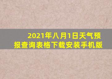 2021年八月1日天气预报查询表格下载安装手机版