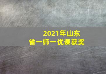 2021年山东省一师一优课获奖