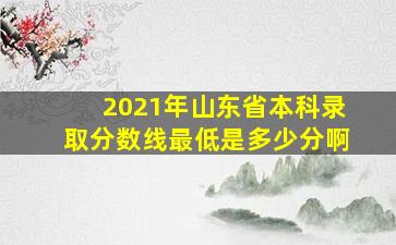 2021年山东省本科录取分数线最低是多少分啊