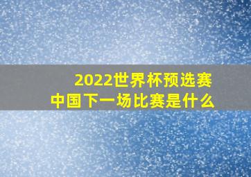 2022世界杯预选赛中国下一场比赛是什么