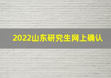 2022山东研究生网上确认