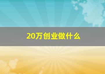 20万创业做什么