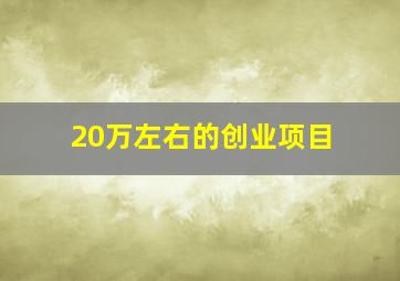 20万左右的创业项目