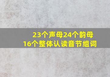 23个声母24个韵母16个整体认读音节组词