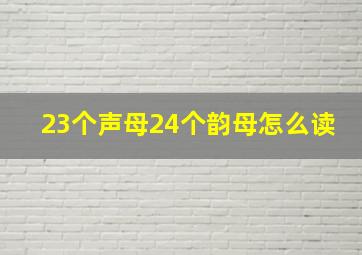 23个声母24个韵母怎么读