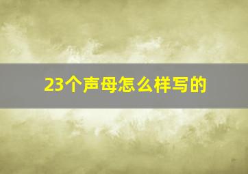 23个声母怎么样写的