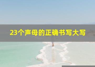 23个声母的正确书写大写